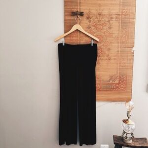 Vintage 90s Black Velvet Wide-Leg Pants